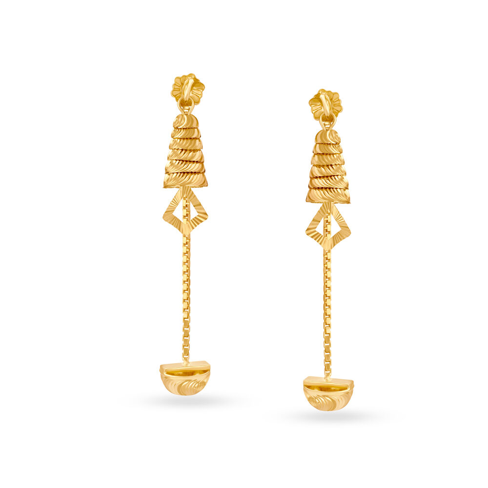 Asymmetric Chime Drop Gold Earring (22 Karat) in Chennai at best price by  Tanishq Jewellery - Justdial