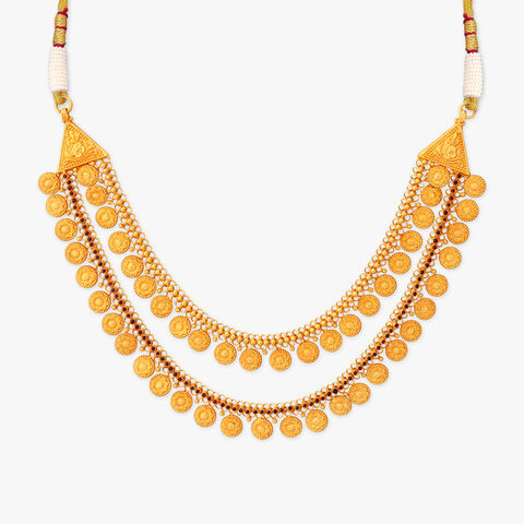 Floral Coin Gold Necklace Set