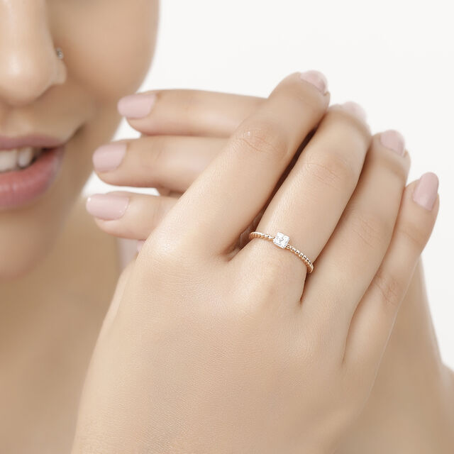 14 KT Rose Gold Charming Diamond Ring,,hi-res image number null