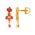 Eccentric 22 Karat Gold And Ruby Drop Earrings,,hi-res image number null