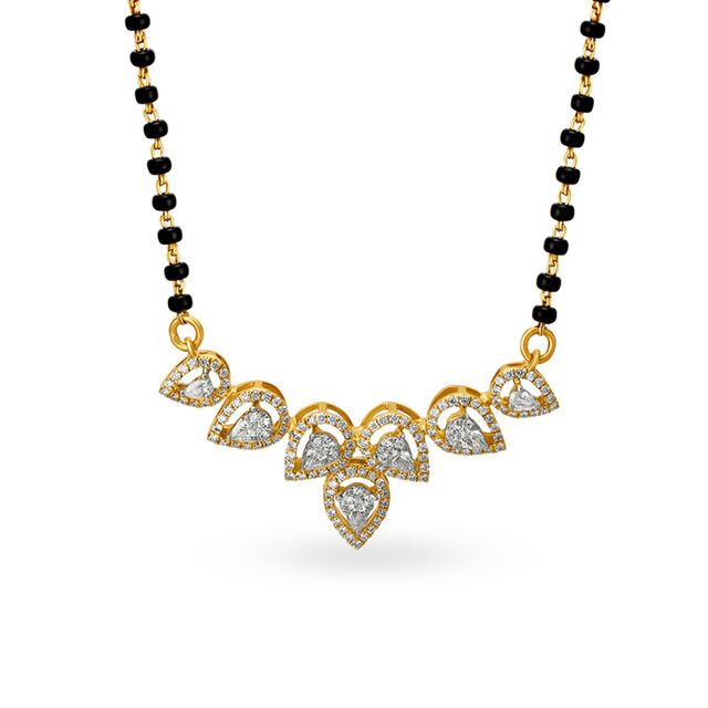 Timeless Leaves Diamond Mangalsutra,,hi-res image number null