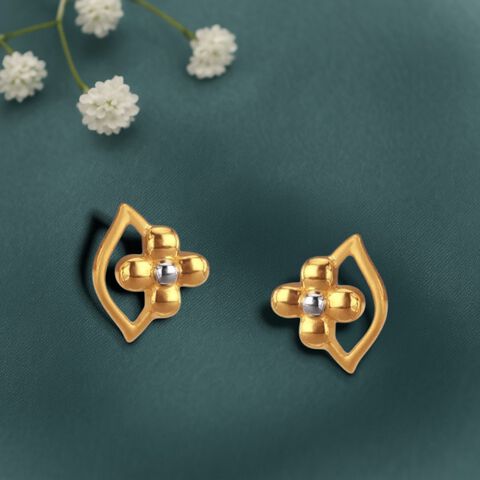 Cute Daisy Gold Stud Earrings for Kids