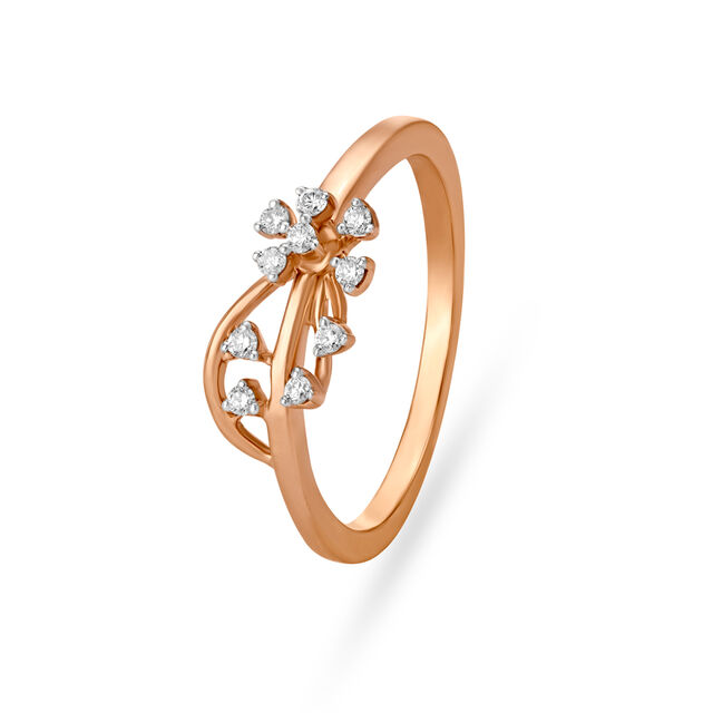 Dazzling Floral 18KT Gold & Diamond Finger Ring,,hi-res image number null
