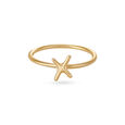 Letter X 14KT Yellow Gold Initial Ring,,hi-res image number null