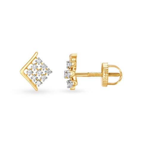 Elegant Chic Diamond Stud Earrings