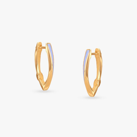 Sleek Marquise Gold Hoop Earrings
