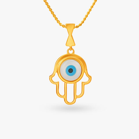 Detailed Evil Eye and Hamsa Hand Pendant