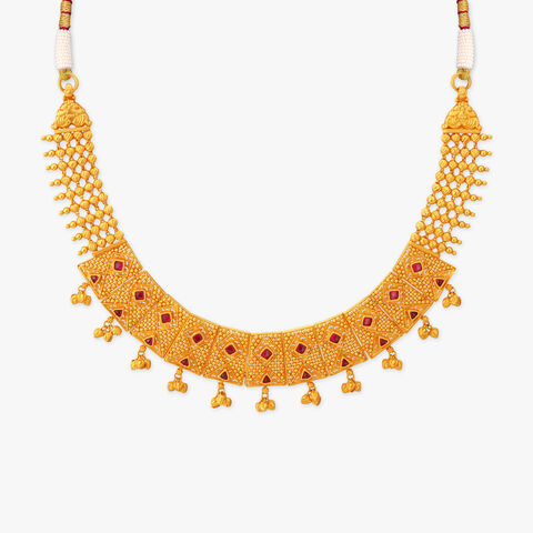 Angular Tapestry Gold Necklace Set
