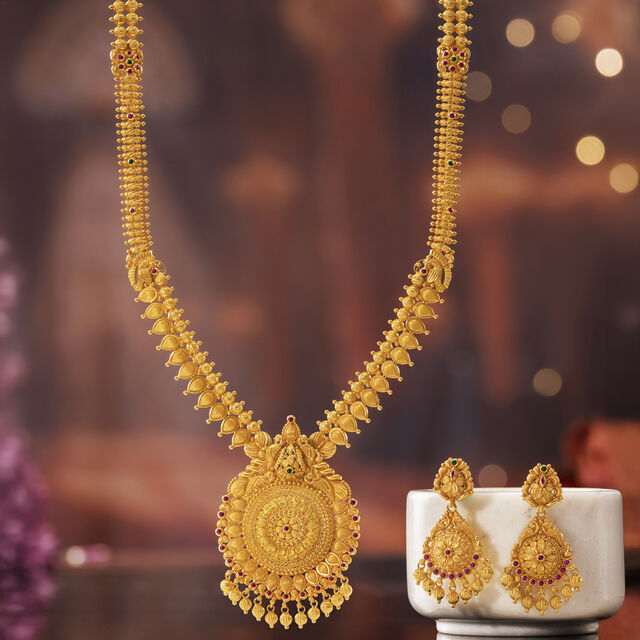 Lakshmi Mandala Gold Necklace set