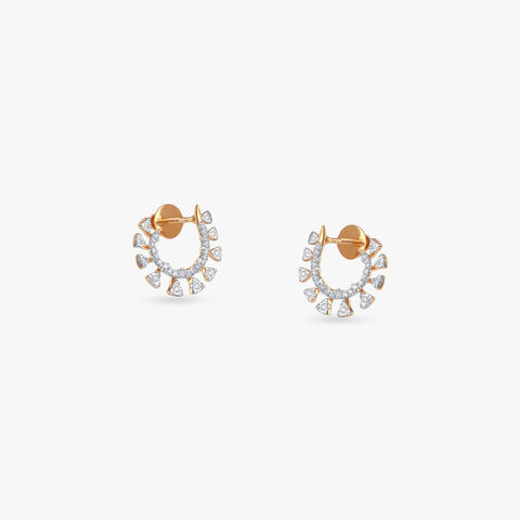 Celestial Arc Diamond Hoop Earrings