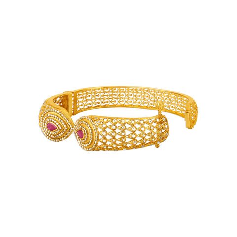 Splendid Ruby Studded Gold Bangle