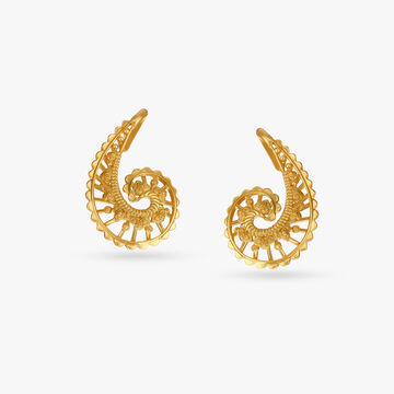 Golden Spiral Stud Earrings