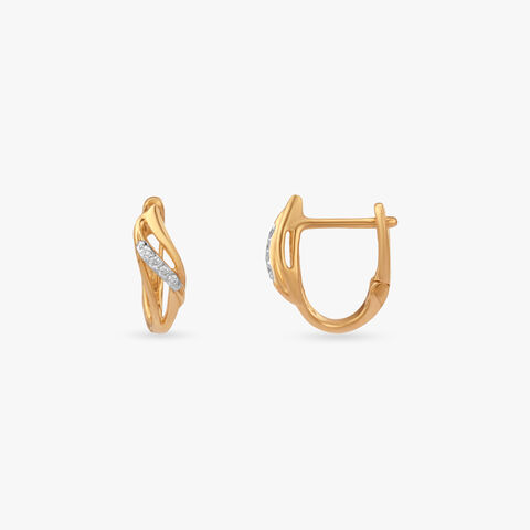Fluid Twist Diamond Hoop Earrings
