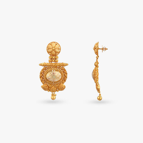 Regal Opulence Gold Drop Earrings