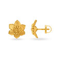Charming 22 Karat Yellow Gold Floral Studs,,hi-res image number null