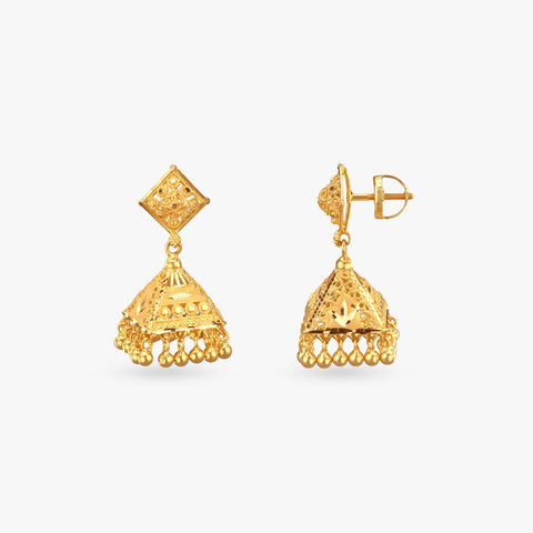 Royal Grace Gold Jhumka Earrings