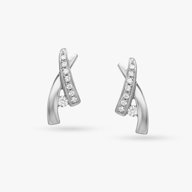 Sophisticated Crossover Diamond Stud Earrings,,hi-res image number null