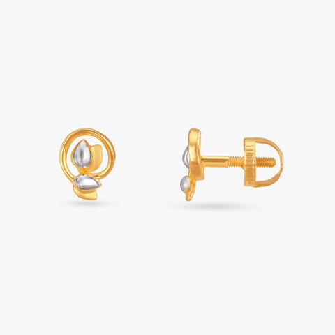 Little Twisty Gold Stud Earrings for Kids