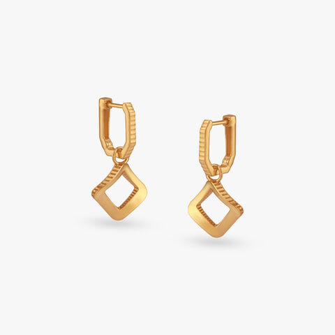 Bold Edge Gold Hoop Earrings