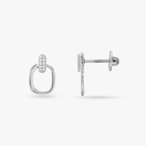 Modernist Diamond Stud Earrings