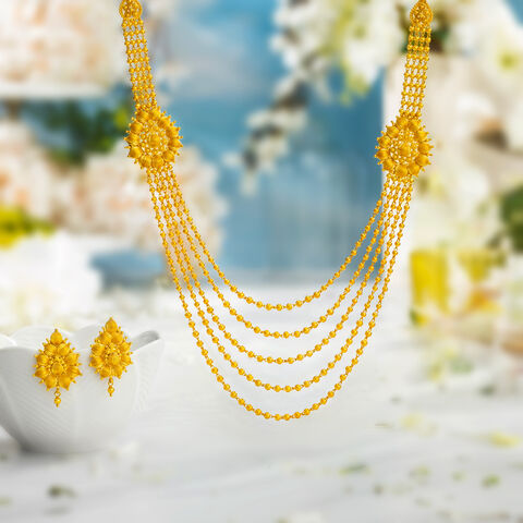 Elegant Five Layer Beaded Necklace Set