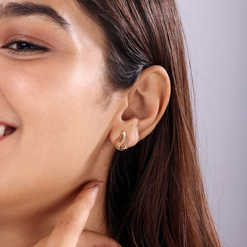 14KT Yellow Gleaming Harvest Stud Earrings