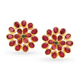 Gorgeous 22 Karat Yellow Gold And Stone Studs,,hi-res image number null