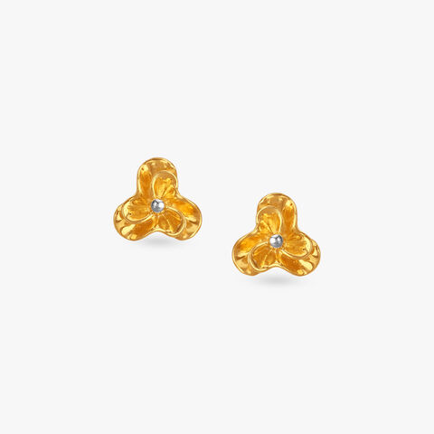 Little Loop Gold Stud Earrings for Kids