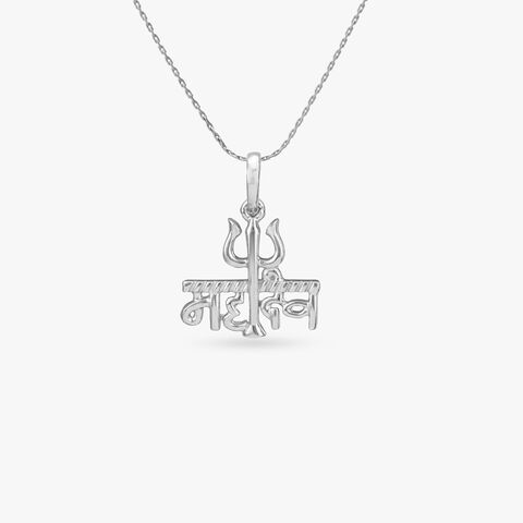 Mahadev Trishul Silver Pendant