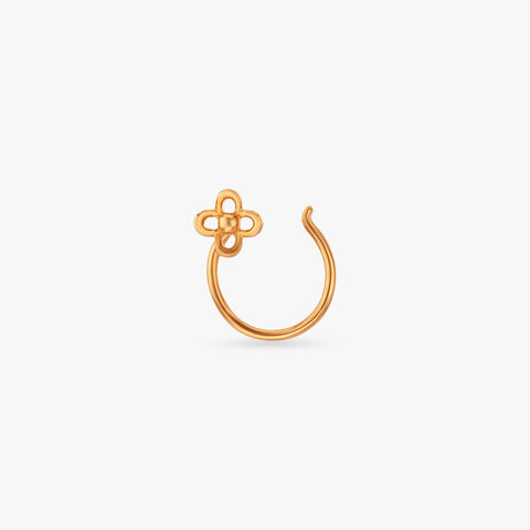 Floral Charm Gold Nose Pin