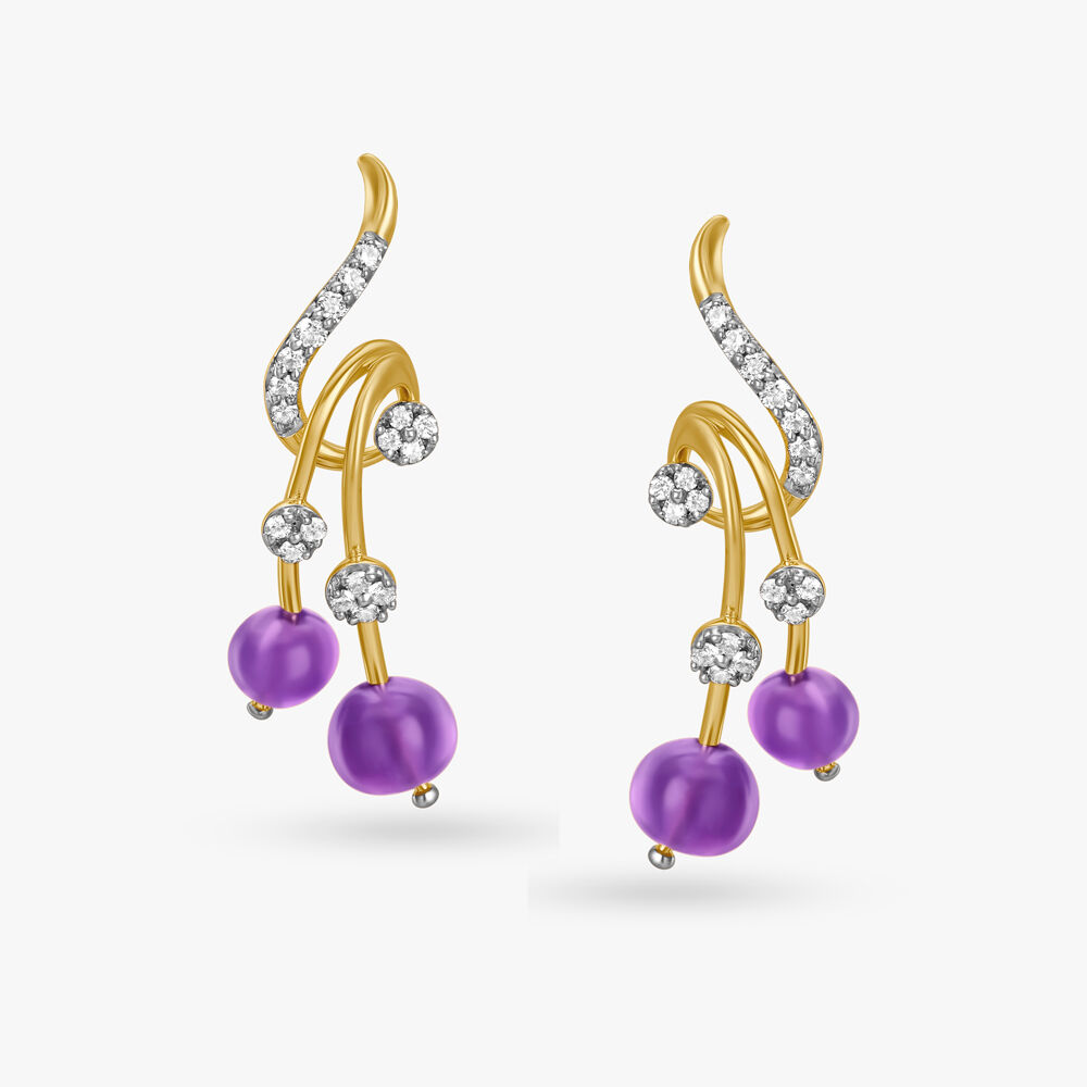 Amethyst online earrings tanishq