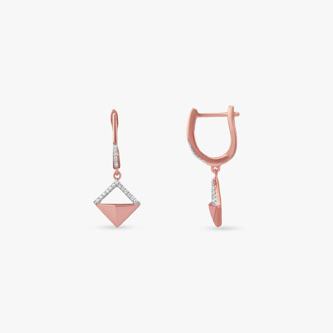 Tilted Glint Diamond Hoop Earrings