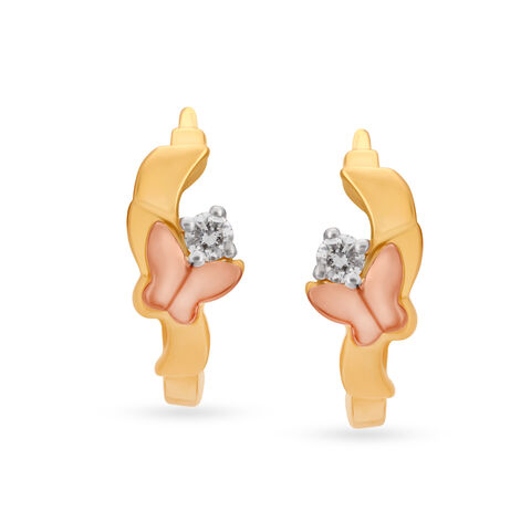 Whisper Wing Diamond Hoop Earrings