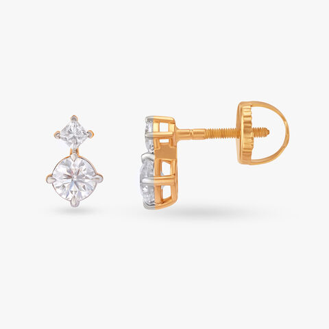 Droplets of Glistening Radiance Celeste Solitaire Stud Earrings