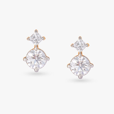 Droplets of Glistening Radiance Celeste Solitaire Stud Earrings