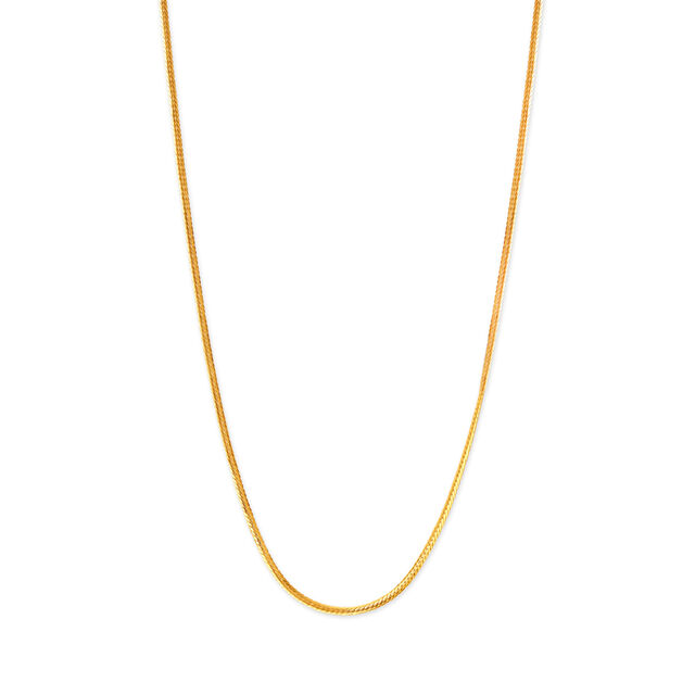 18KT Yellow Gold Glossy Ridged Gold Chain,,hi-res image number null