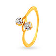 Floral 18 Karat Gold And Diamond Finger Ring,,hi-res image number null