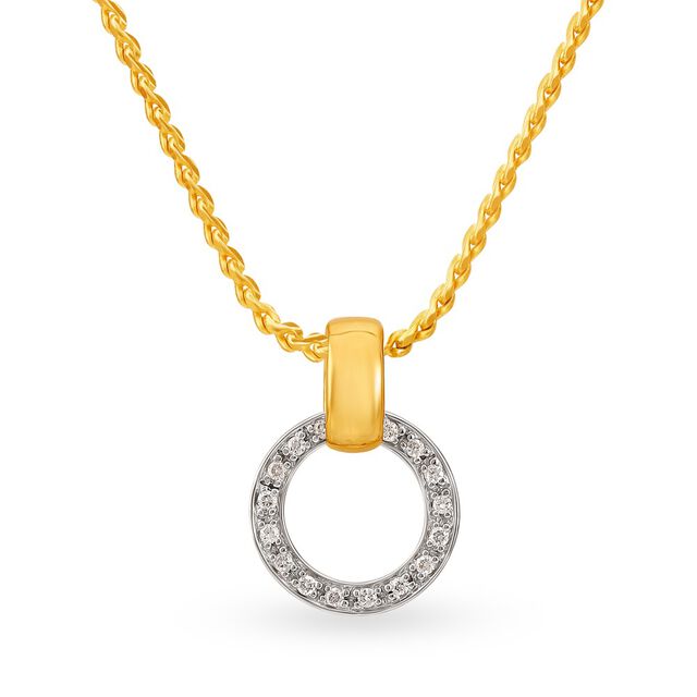 Simplistic 18 Karat Yellow Gold And Diamond Ring Pendant,,hi-res image number null