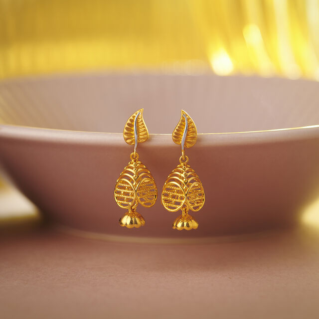 Delicate Leaf Jhumkas,,hi-res image number null
