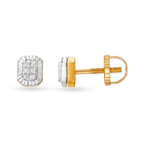 Refined Edge Diamond Stud Earring for Men