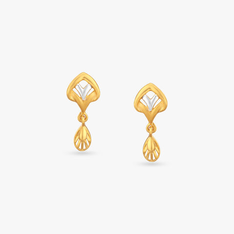 Little Raindrop Gold Drop Earrings for Kids