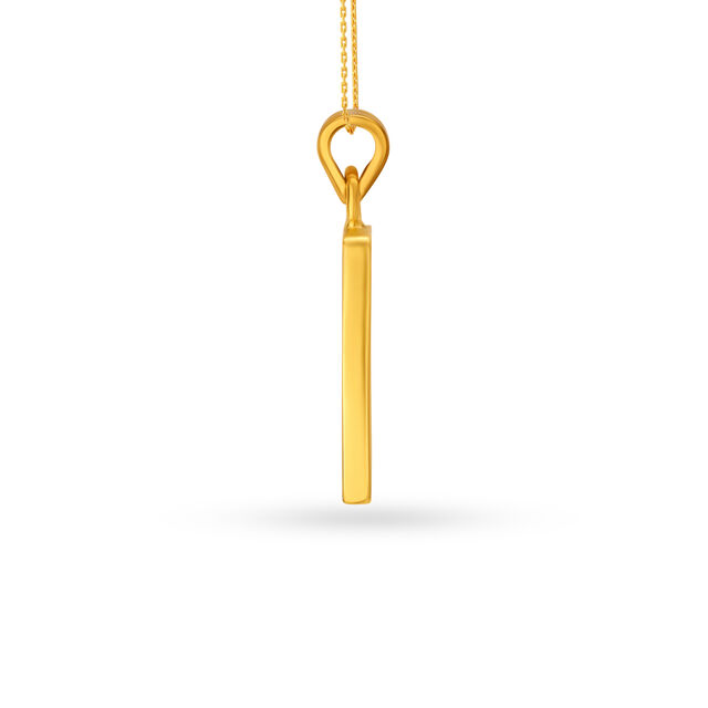 Islamic Symbol Engraved Gold Pendant,,hi-res image number null