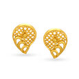 Contemporary Surreal Gold Stud Earrings,,hi-res image number null