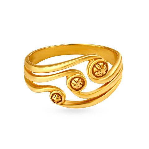 Decorative 22 Karat Gold Floral Tiered Ring alternate view 1