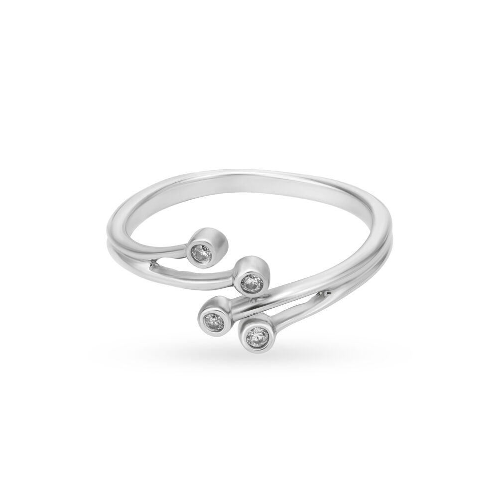 Paired Together Silver Toe Ring