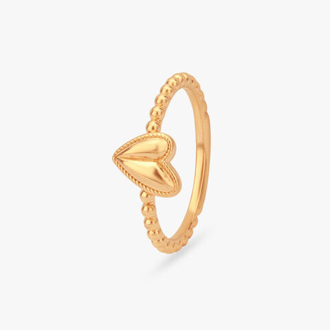 Love Bead Gold Finger Ring