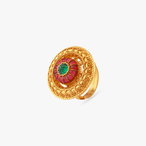 Palatial Dome Gold Ring
