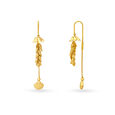 Oyster Shell Motif Dangling Gold Drop Earrings,,hi-res image number null