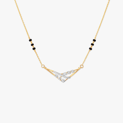 Crisscross Gleam Diamond Mangalsutra