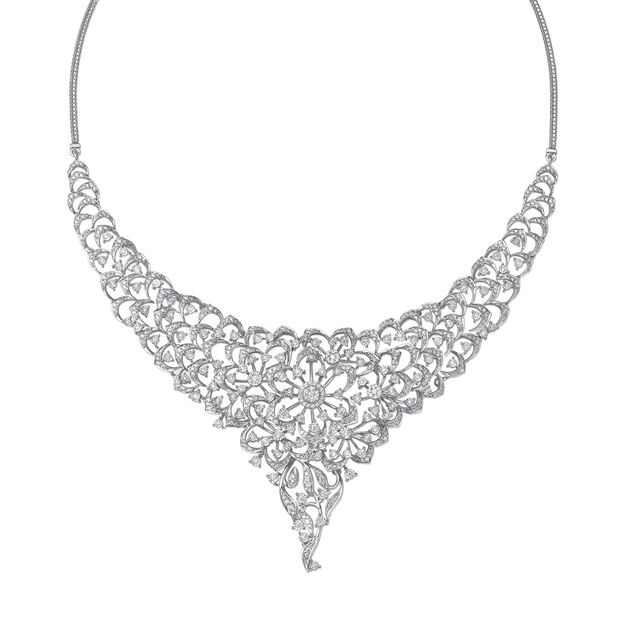 Ethereal White Gold and Diamond Necklace Set,,hi-res image number null